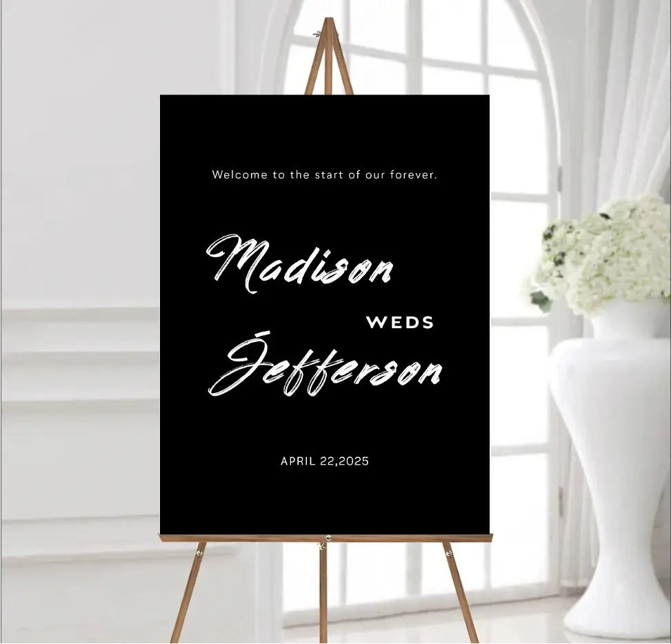 the modern wedding sign the echo black / white